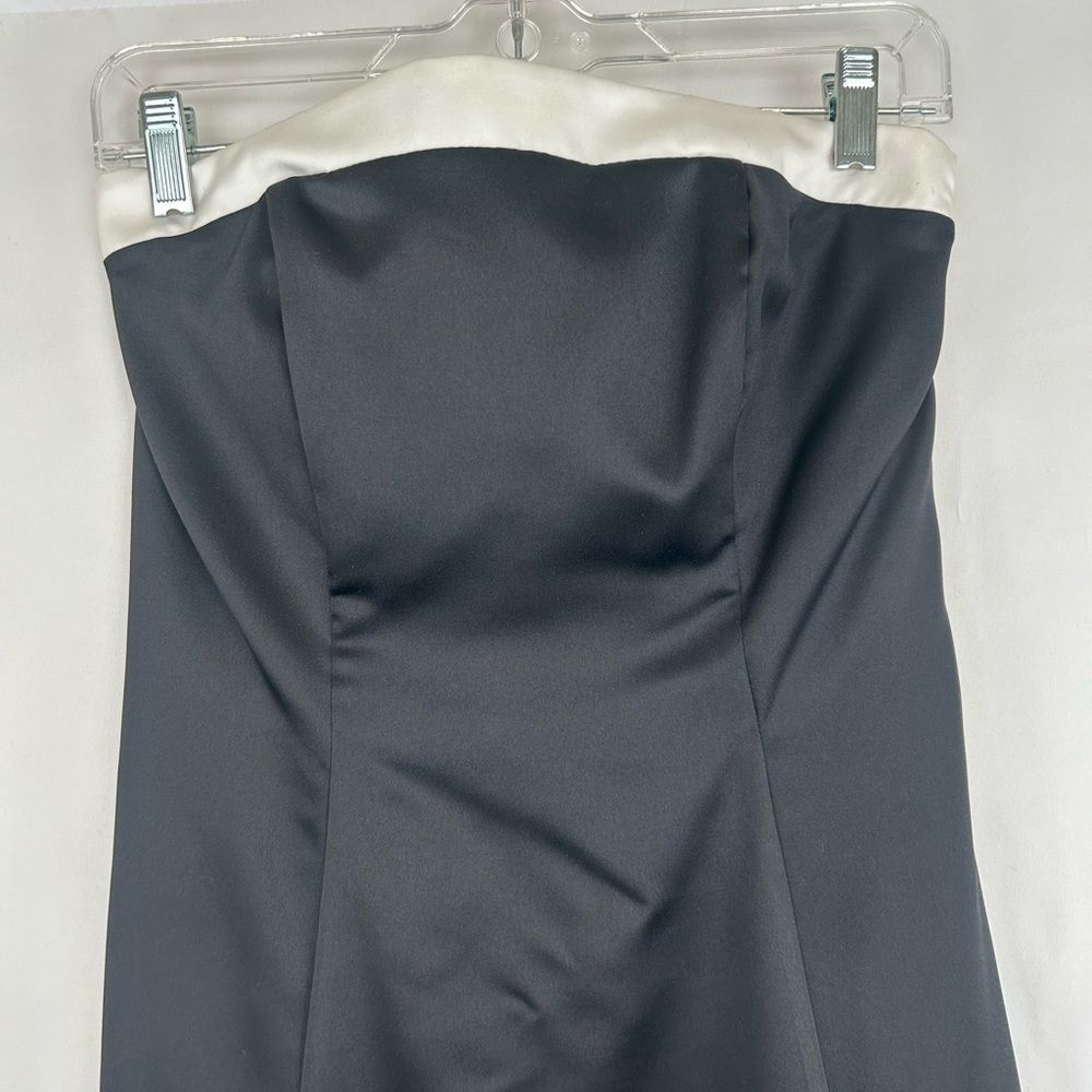 NWT Vintage Rachel Kaye Black Satin Strapless Formal Floor Length Gown - Picture 6 of 7